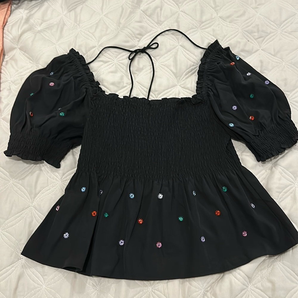 Hill House The Jewel Jammie top, size small, black, like new